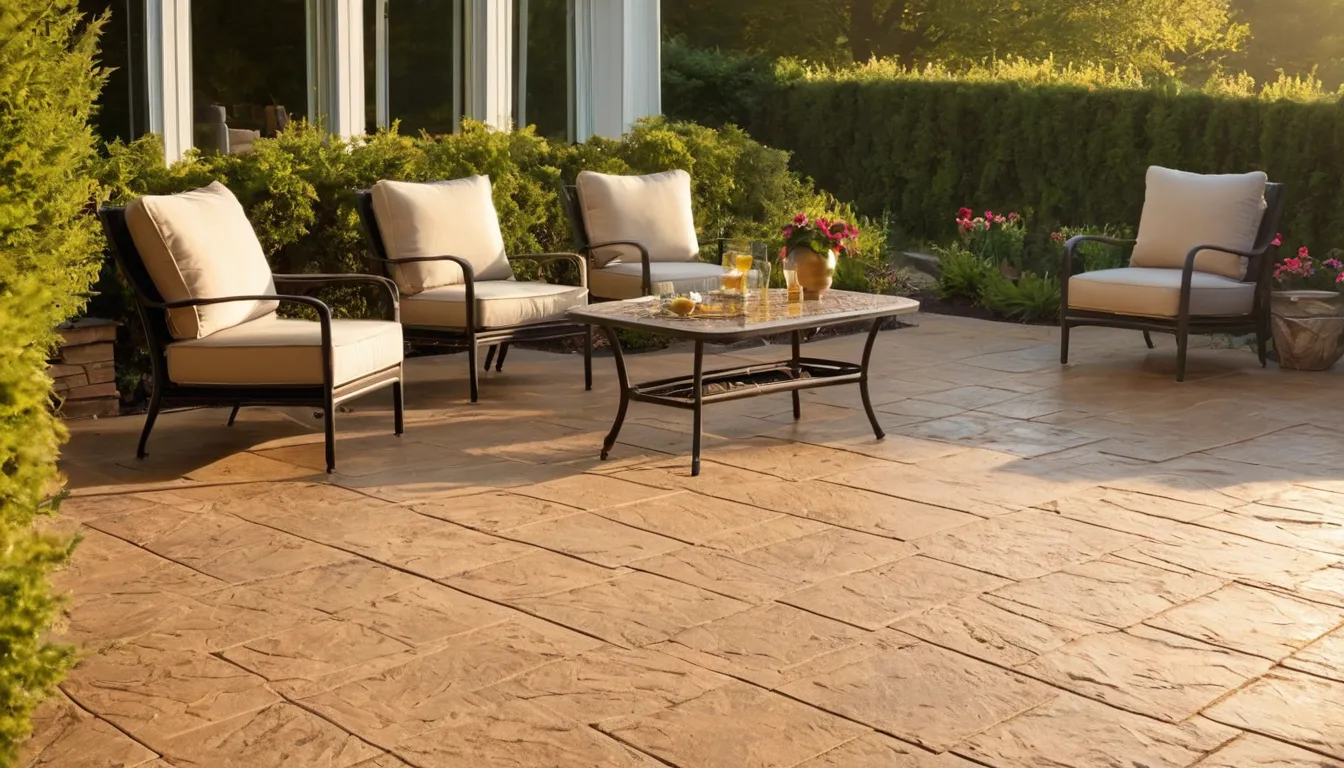 Stamped concrete patio behind a home in the Glassboro area